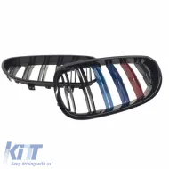 Hűtőrács BMW 5 E60 03-11 M4 Look dupla rácsos tri-color / fényes fekete 2 db-image-6295959