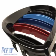 Hűtőrács BMW 5 E60 03-11 M4 Look dupla rácsos tri-color / fényes fekete 2 db-image-6295960