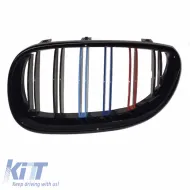 Hűtőrács BMW 5 E60 03-11 M4 Look dupla rácsos tri-color / fényes fekete 2 db-image-6295962