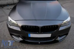 Hűtőrács BMW 5-ös F10 F11 (2010-2017) Double Stripe M Design Fényes Fekete-image-6102569