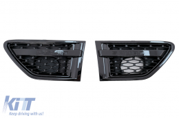Hűtőrács és oldalsó szellőzők Range Rover Sport L320 facelift (2009-2013) modellekhez, Autobiography megjelenés, teljesen fekete-image-6087839