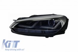 Hűtőrács és Osram Xenon fényszórók króm, LED futófényes irányjelzővel, VW Golf VI 2008+, R20 Dizájn-image-6031805