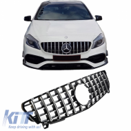 image-10-Hűtőrács Mercedes-Benz A-osztály W176 15-18 GT A Design Panamericana Look Fekete/Króm 1db