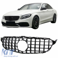 image-9-Hűtőrács Mercedes-Benz C-osztály W205 14+ GT A Design Panamericana Look Fényes Fekete 1 db