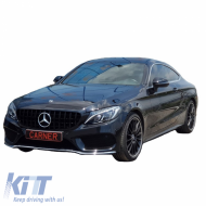 Hűtőrács Mercedes-Benz C-osztály W205 14+ GT A Design Panamericana Look Fényes Fekete 1 db-image-6296038