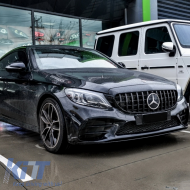 
Hűtőrács MERCEDES W205 Sedan S205 T-Modell A205 Cabriolet C205 Coupe Facelift (2019-től) modellekhez, 360-as kamerával-image-6093477