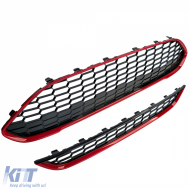 Hűtőrács szett ST méhsejtmintás piros-fekete fényes Ford Fiesta 2013–2017-image-6208700