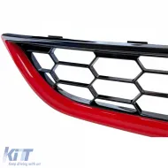 Hűtőrács szett ST méhsejtmintás piros-fekete fényes Ford Fiesta 2013–2017-image-6208702