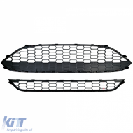 Hűtőrács szett ST méhsejtmintás piros-fekete fényes Ford Fiesta 2013–2017-image-6208703