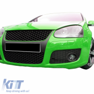 Hűtőrács VW Golf V (5) 03-08 / Jetta 05-11 GTI Look embléma nélküli méhsejt mintás piros csíkkal 1 db-image-6295818