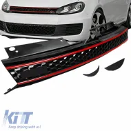 image-31-Hűtőrács VW Golf VI (6) 08-11 GTI Look méhsejt mintás piros csíkkal 1 db