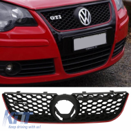 image-72-Hűtőrács VW Polo 9N3 05-09 GTI Look méhsejt mintás piros csíkkal 1 db