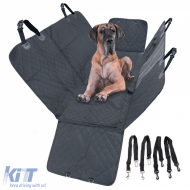 image-0-Hundedecke Schutzmatte Rücksitzbank Auto universal wasserdicht inkl. Gurte
