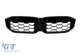 Iconic Glow diamond-type illuminated kidneys suitable for BMW 3 Series G20, G21 after 2023, black lacquer-image-6237145