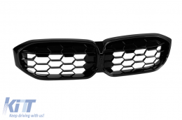 Iconic Glow diamond-type illuminated kidneys suitable for BMW 3 Series G20, G21 after 2023, black lacquer-image-6237146