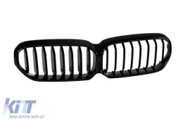 Ikonische Glow beleuchtete Nierengrills mit einzelnen Lamellen geeignet für BMW 5er Reihe G30, G31 2020-2023, schwarz lackiert-image-6146867