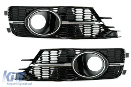 image-18-Inferiore Copertine Lato griglie per AUDI A6 C7 4G Facelift 15-18 Nero lucido Cromo