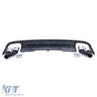 Insert diffusore posteriore sportivo con set di terminali di scarico adatto per Audi A4 B8 Sedan Avant 07-11-image-6200979