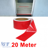 Jelölőszalag figyelmeztető szalag öntapadós fényvisszaverő piros 20m-image-6191145