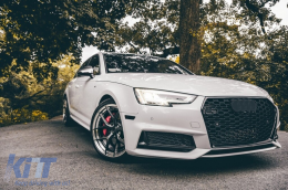 Jelvény nélküli hűtőrács AUDI A4 B8 8W (2016-2018) sedan/avant, RS dizájn, zongoralakk fekete-image-6071210