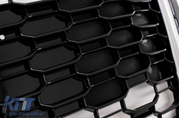 Jelvény nélküli hűtőrács Audi A5 F5 (2017-2019) modellekhez, RS dizájn, fekete króm-image-6090048
