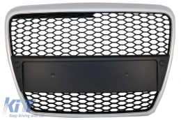 image-15-
Jelvény nélküli hűtőrács Audi A6 4F 4F2 C6 (2004-2011) Limousine Avant modellekhez, RS Dizájn, matt ezüst