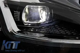 Jelvény nélküli hűtőrács, RHD LED fényszórók dinamikus szekvenciális irányjelzővel, VW Golf 7.5 VII Facelift (2017-) GTI design, piros/króm-image-6058418