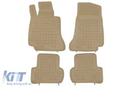image-30-Jeu Tapis de Sol Caoutchouc Beige pour Mercedes Classe C W205 Limousine S205 Station Wagon (2014-) Inodore Bord Augmenté