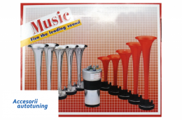 Juego cinco bocinas tres notas eléctrico trompeta de 12 V para Coches Camiones-image-6030101