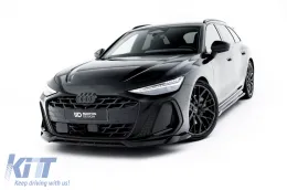 Juego de alerones tipo S-Line versión 1 de Maxton Design adecuado para faldones laterales, parachoques delantero, trasero y techo del Audi A6 S-Line C9 Avant después de 2025, negro brillante-image-6235664