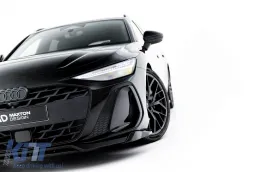 Juego de alerones tipo S-Line versión 1 de Maxton Design adecuado para faldones laterales, parachoques delantero, trasero y techo del Audi A6 S-Line C9 Avant después de 2025, negro brillante-image-6235666