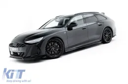 Juego de alerones tipo S-Line versión 1 de Maxton Design adecuado para faldones laterales, parachoques delantero, trasero y techo del Audi A6 S-Line C9 Avant después de 2025, negro brillante-image-6235670