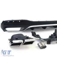 Juego de difusores traseros deportivos con salidas de escape cromadas adecuado para Mercedes GLS X166 15-19-image-6209802