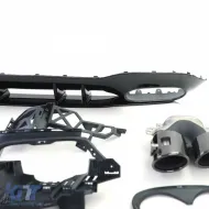 Juego de difusores traseros deportivos con salidas de escape negras, adecuado para Mercedes A-Class W177 desde el 18-image-6264053