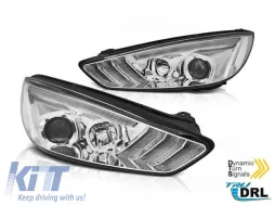 image-25-Juego de faros de tuning adecuado para Ford Focus MK3 2015-2018 con base cromada, izquierdo y derecho