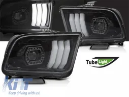 Juego de faros de tuning adecuado para Ford Mustang 2004-2009 con base negra-image-6152932
