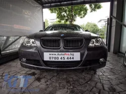Juego de faros de tuning con ojos de ángel LED adecuado para BMW 3 E90/E91 03.2005-08.2008, izquierdo y derecho-image-6152477