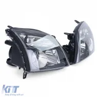 Juego de faros delanteros de vidrio claro negros adecuado para Opel Vectra C + Signum 2002-2005-image-6257091
