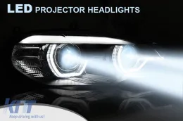 Juego de faros LED adecuado para BMW X5 E70 2007-2013 con xenón de fábrica, con AFS, base negra, izquierda y derecha-image-6152644