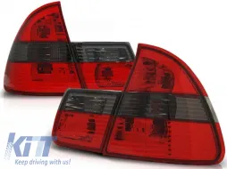 image-1-Juego de luces traseras de tuning adecuado para BMW E46 1999-2005 familiar con base roja y ahumada, izquierda y derecha