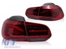 image-42-Juego de luces traseras LED adecuado para Volkswagen Golf VI 2008-2013, con base roja, izquierda y derecha