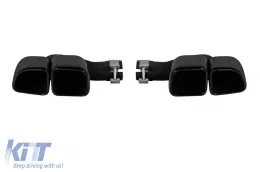 image-59-Juego de salidas de escape ovaladas negras brillantes tipo Turbo adecuadas para Porsche Cayenne 9Y0 2018-2023