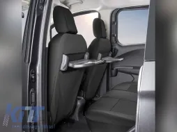 Juego de tapicería Kegel a medida para asientos delanteros y traseros adecuado para Ford Transit Courier, Tourneo Courier 2014-2023, negro-image-6130257