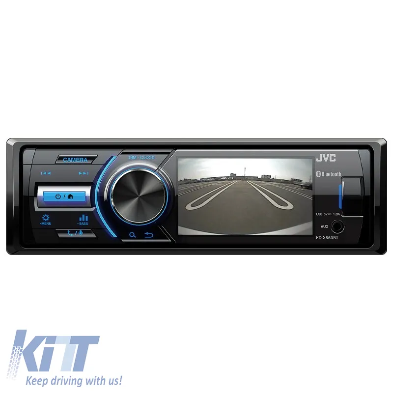 JVC KD-X560BT Universal 1DIN Radio with 3" Screen, USB, and Bluetooth