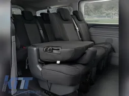 Kegel maßgeschneiderte Polsterung geeignet für die zweite Sitzreihe 1+1+1 im Ford Transit Custom, Volkswagen T7 nach 2024, schwarz mit grau-image-6130307