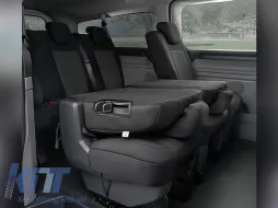 Kegel maßgeschneiderte Polsterung geeignet für die zweite Sitzreihe 1+1+1 im Ford Transit Custom, Volkswagen T7 nach 2024, schwarz mit grau-image-6130308