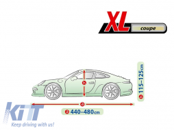 Kegel Membrane autóponyva XL méret zöld coupe 440-480x115-125cm-image-6131196