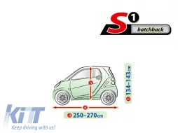 Kegel Mobile-Serie Abdeckung Größe S1 grau geeignet für Hatchback, 250-270x134-143cm-image-6212436
