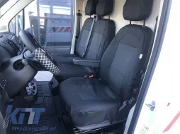 Kegel-Polsterung geeignet für Sitze von Fiat Ducato, Citroen Jumper, Peugeot Boxer für Einzel- + Doppelsitz, schwarz mit grau-image-6212292