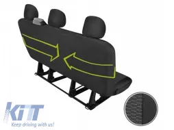 Kegel Polsterung Serie Ares Tailor Made für die hintere komplette Dreisitzerbank geeignet für Renault Trafic, Opel Vivaro, Nissan Primastar 2001-2014, schwarz-image-6212175